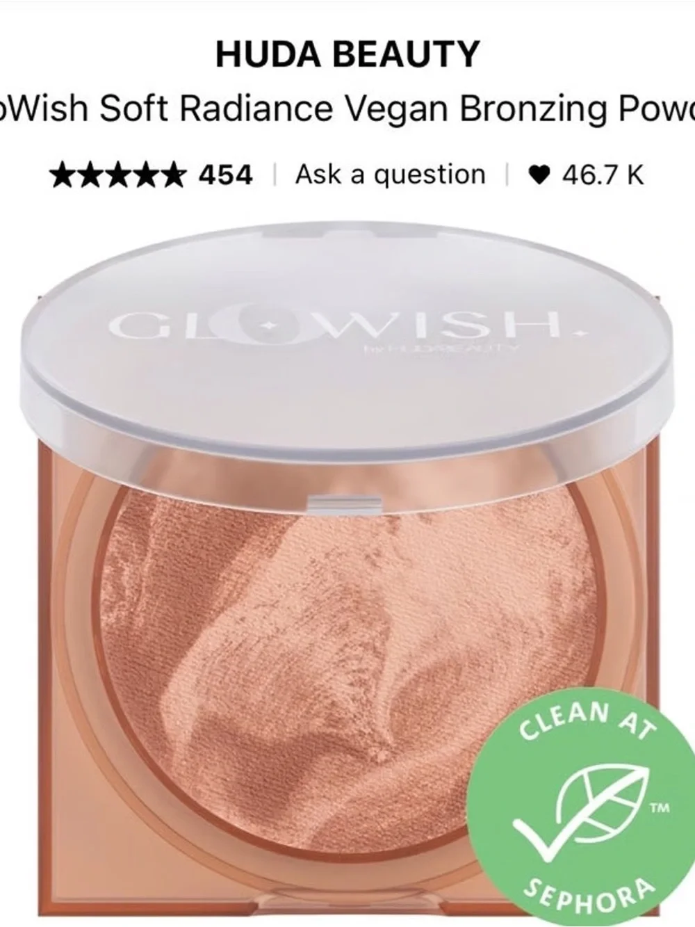 Glowing by Huda Beauty Soft Radiance Bronzing Powder 01 Light